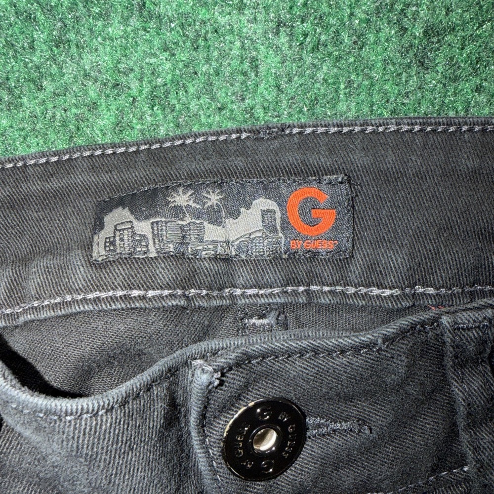 G by GUESS Womens Size 25W Dark Wash Bootcut Jeans Metallic Rose G Back Pockets - Picture 2 of 9